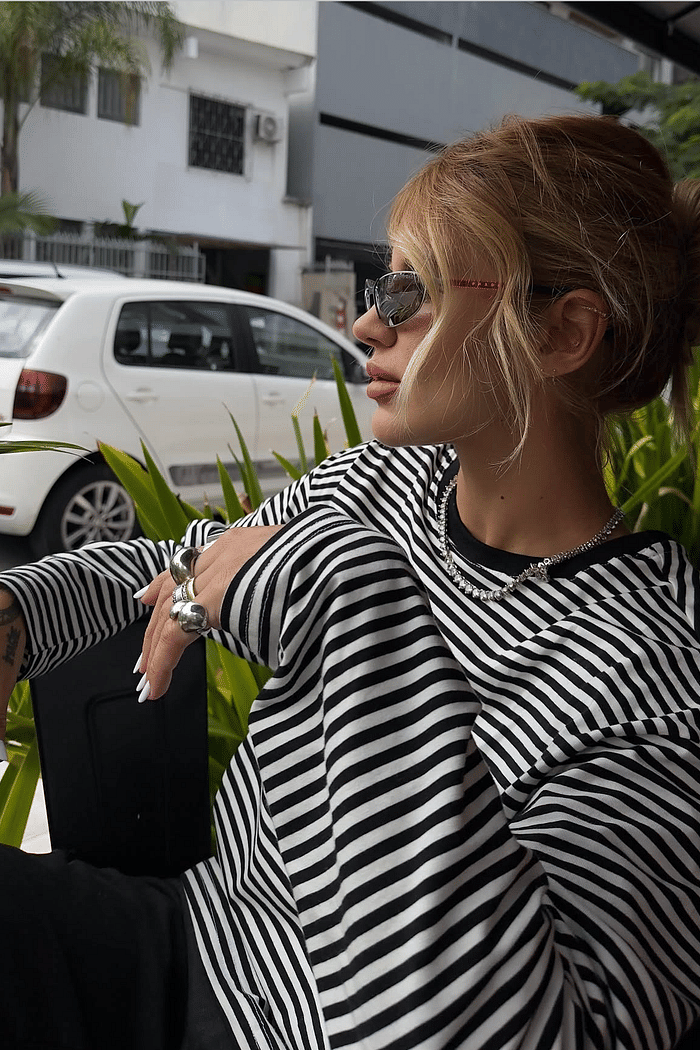 blusa manga longa black stripe mundo lolita