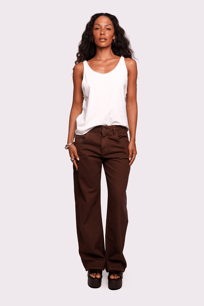 calça em sarja marrom cacau mundo lolita