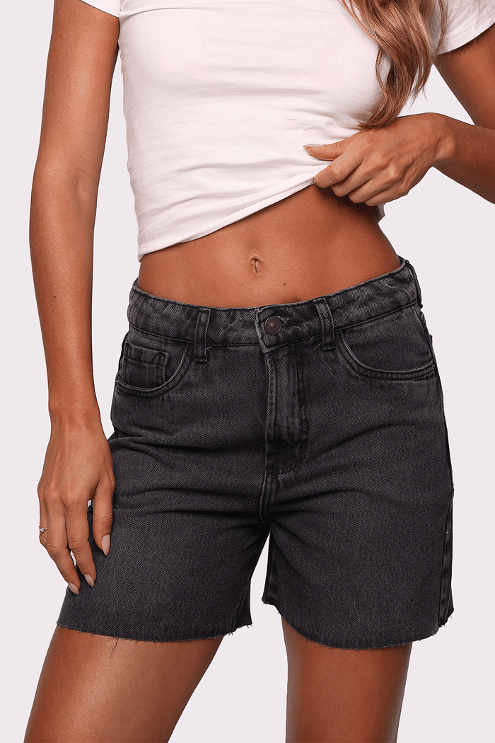 bermuda jeans crush preto estonado mundo lolita