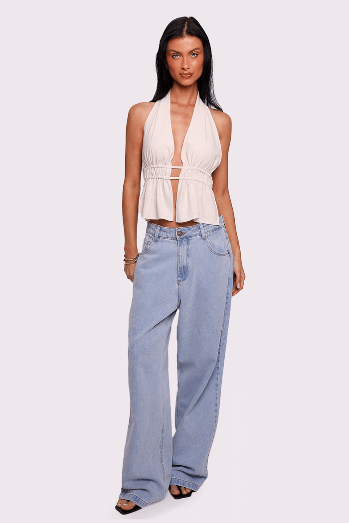 blusa frente única duna natural mundo lolita