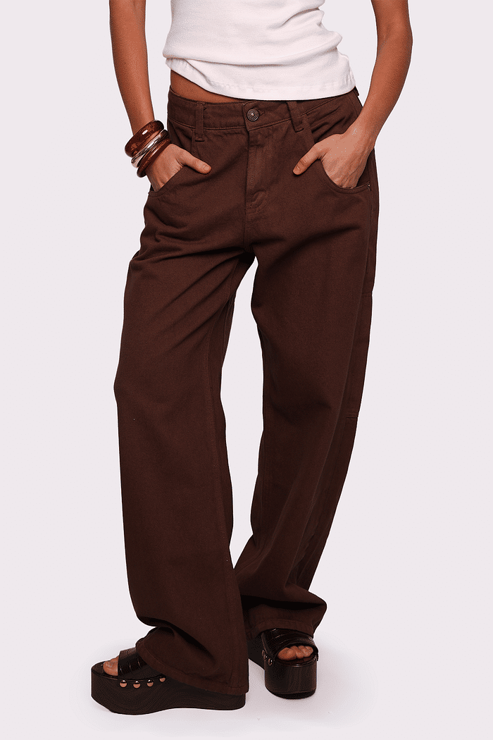 calça em sarja marrom cacau mundo lolita