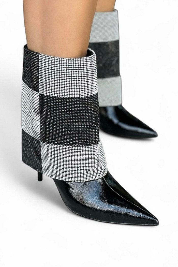 BRUNA - BOTA VERNIZ CANO MÉDIO CAPA PB PRETA