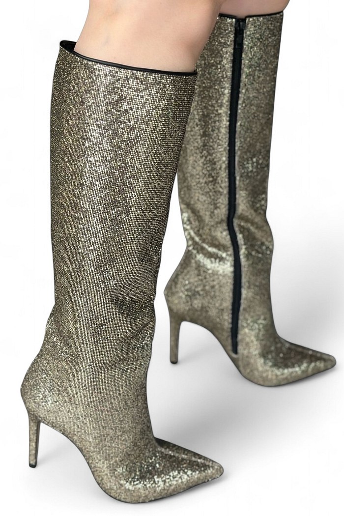 ELLEN  – BOTA CANO LONGO SHINE DOURADA