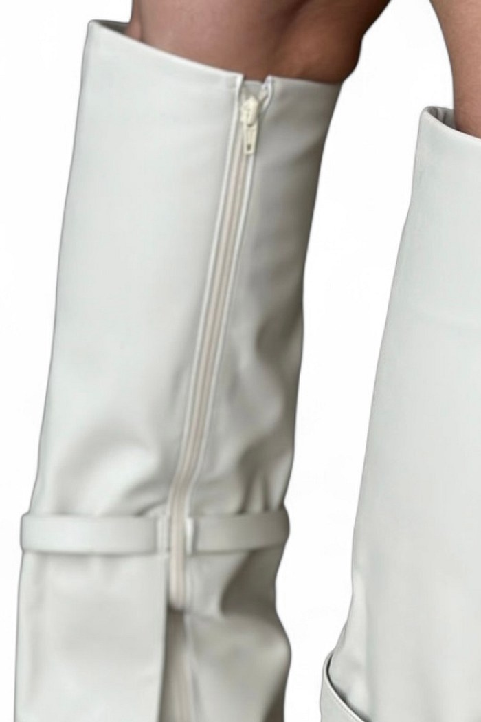MILENA - BOTA CANO LONGO CAPA E FIVELA OFF WHITE