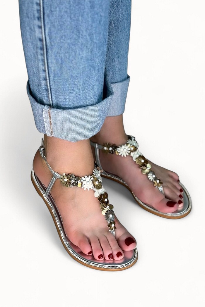 DAFNE - FLAT FLORES PRATA