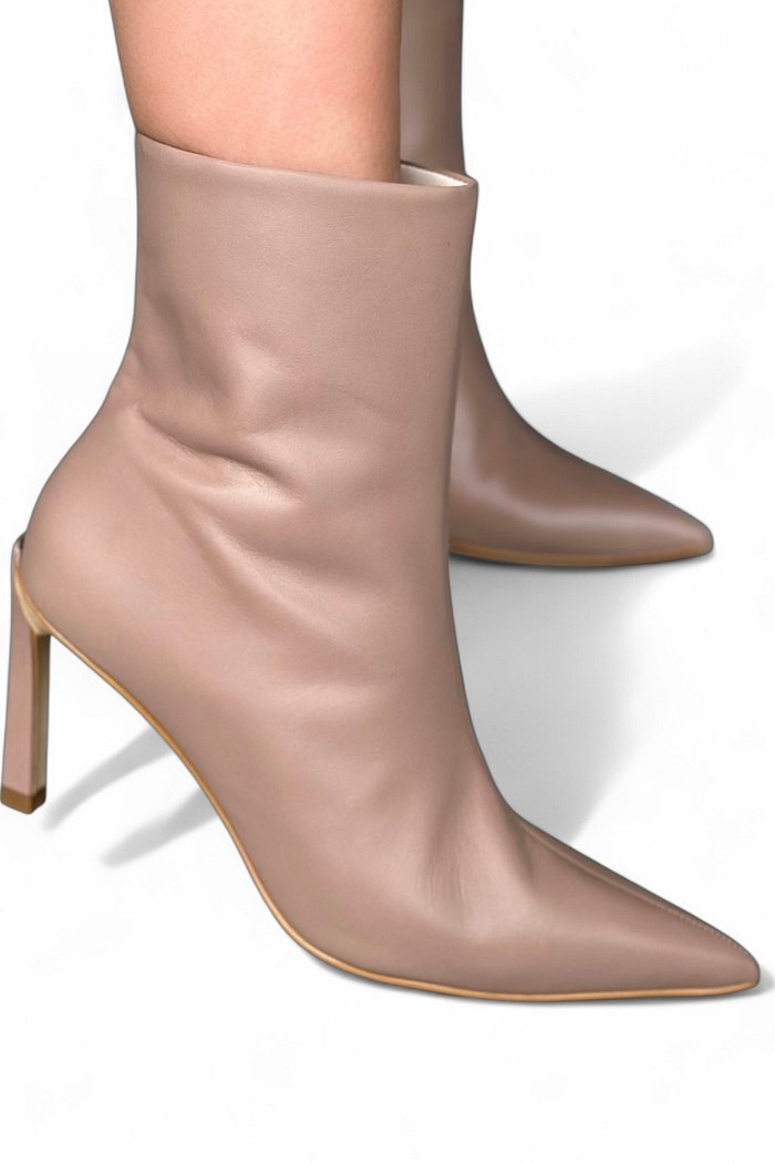 LESLIE - BOTA COURO CANO BAIXO TAUPE