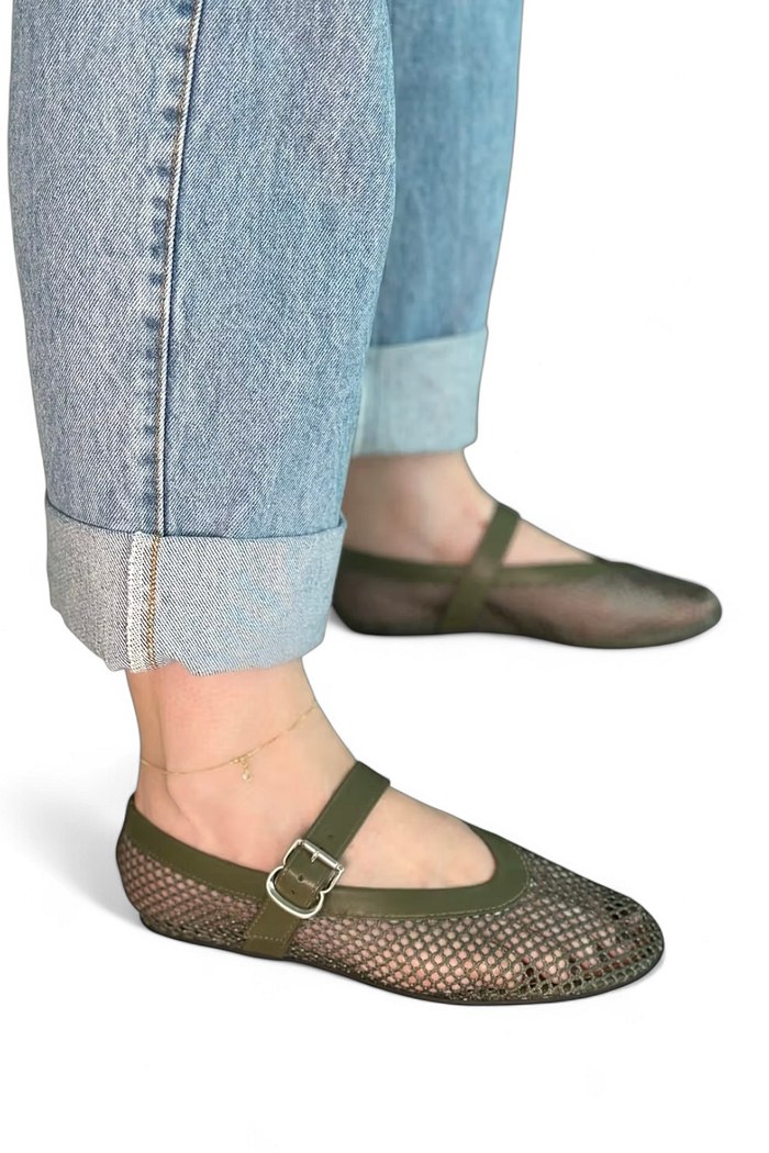 DIANA - SAPATILHA TELA VERDE OLIVA