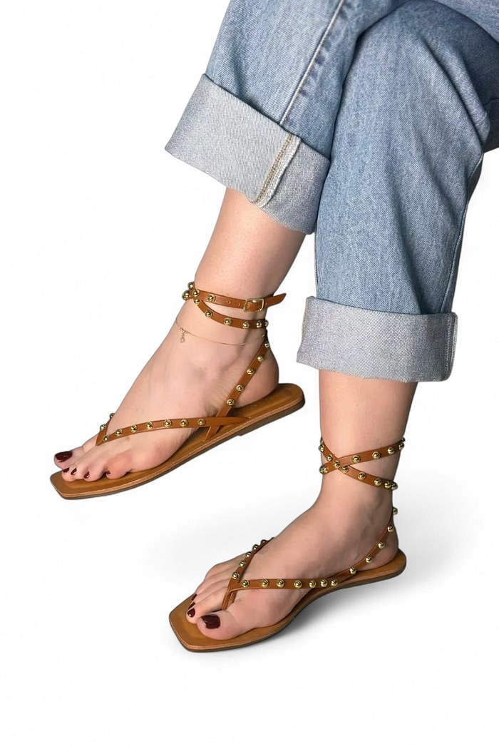 ZOE - FLAT RASTEIRA MINI ESFERAS CARAMELO