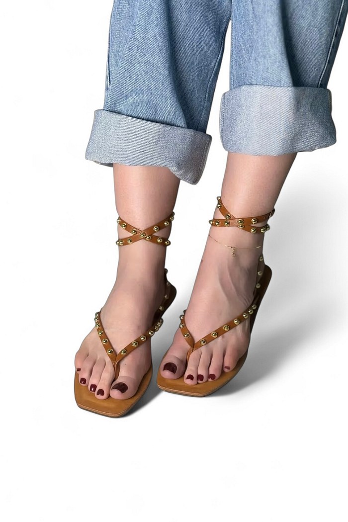 ZOE - FLAT RASTEIRA MINI ESFERAS CARAMELO