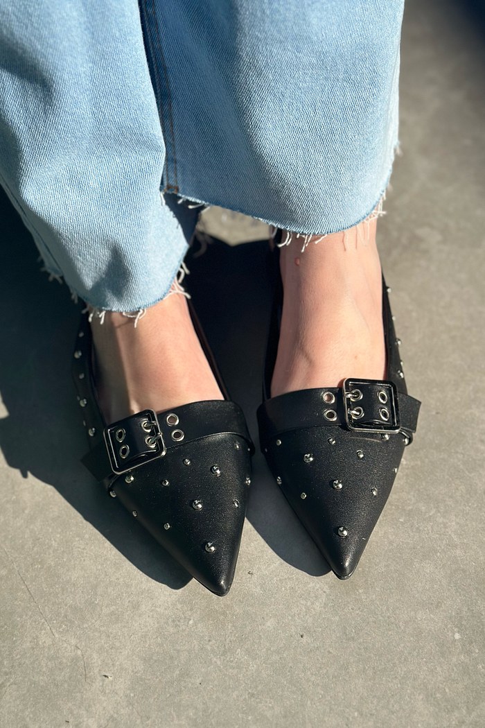 SUZY - SAPATILHA SLINGBACK FIVELA PRETA