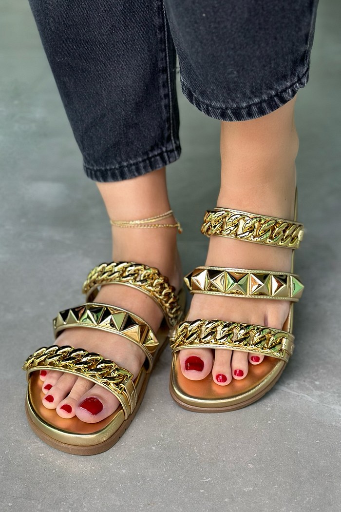 BEL - BIRKEN CORRENTE E SPIKES DOURADA