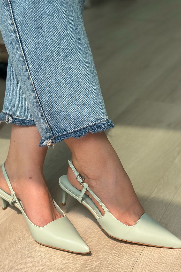 CRIS - SCARPIN SLINGBACK VINIL VERDE MENTA