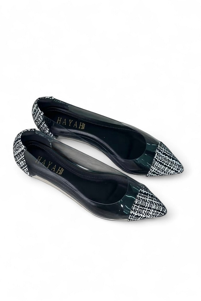 ALÍCIA - SAPATILHA VINIL TWEED PRETO E BRANCO