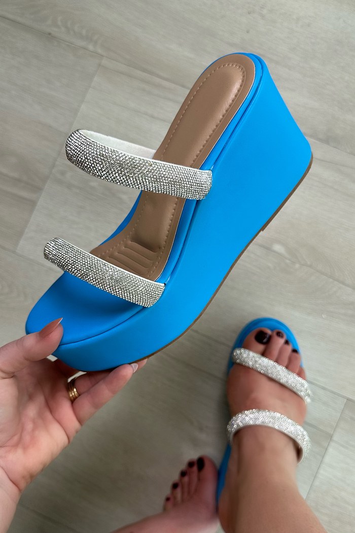 LIDI - TAMANCO STRASS PLATAFORMA AZUL