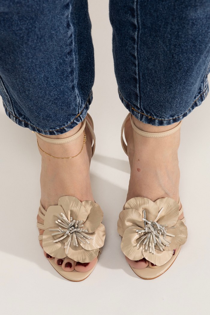 FLORA - SANDÁLIA SALTO FLOR NUDE