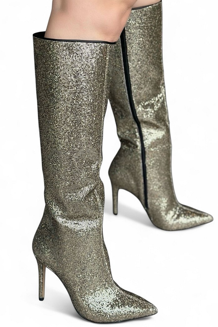 ELLEN  – BOTA CANO LONGO SHINE DOURADA