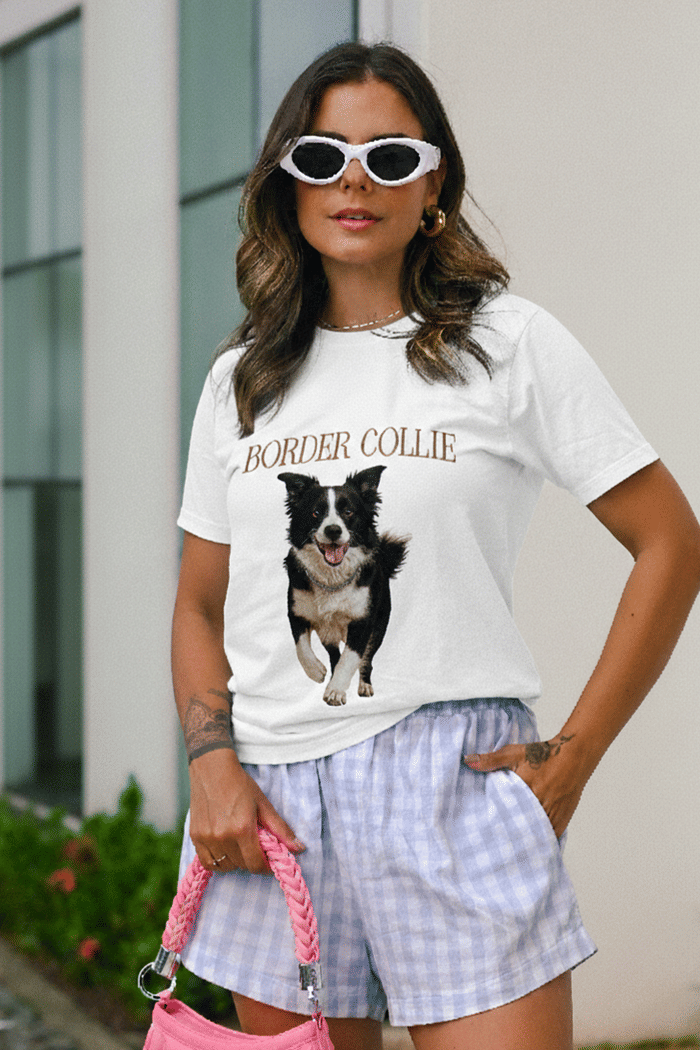T-SHIRT BORDER COLLIE - OFF WHITE