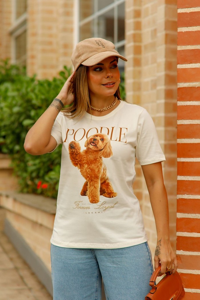 T-SHIRT POODLE - OFF WHITE