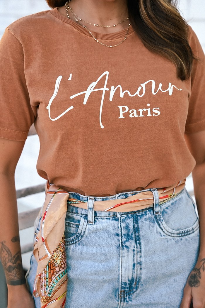 T-SHIRT ESTONADA PARIS - FERRUGEM