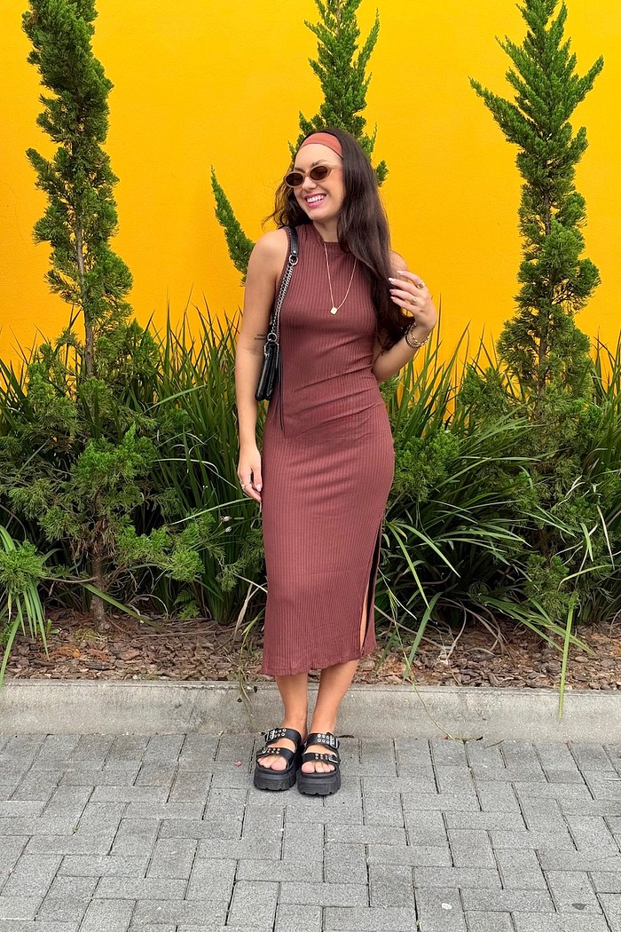 VESTIDO CLARA - MARROM