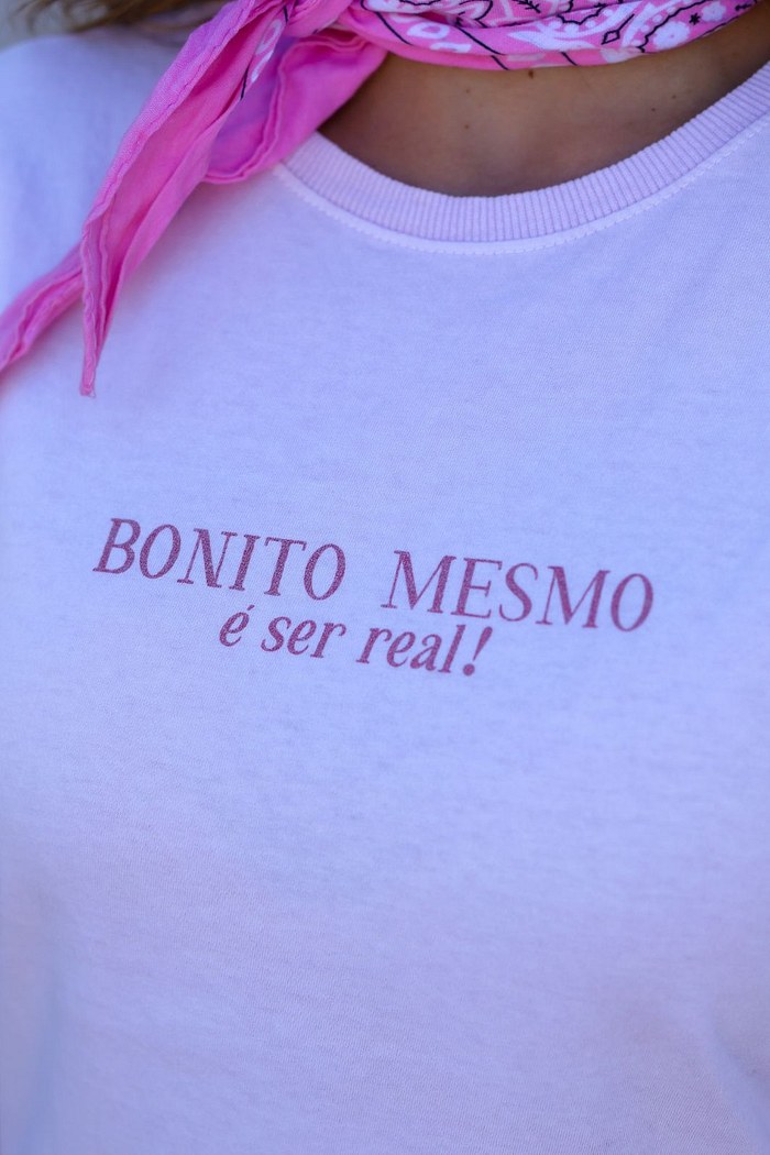 T-SHIRT ESTONADA SER REAL - ROSA CANDY