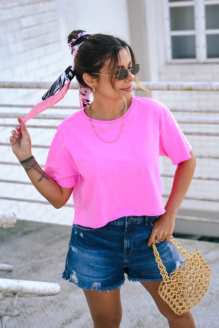 CROPPED ESTONADO - ROSA