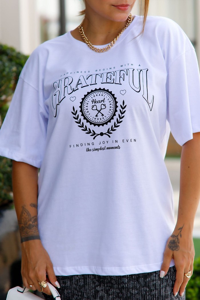 T-SHIRT OVERSIZED SIMPLEST MOMENTS - BRANCO