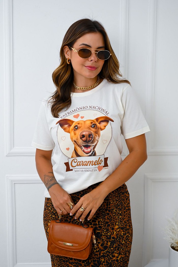 T-SHIRT CARAMELO - OFF WHITE