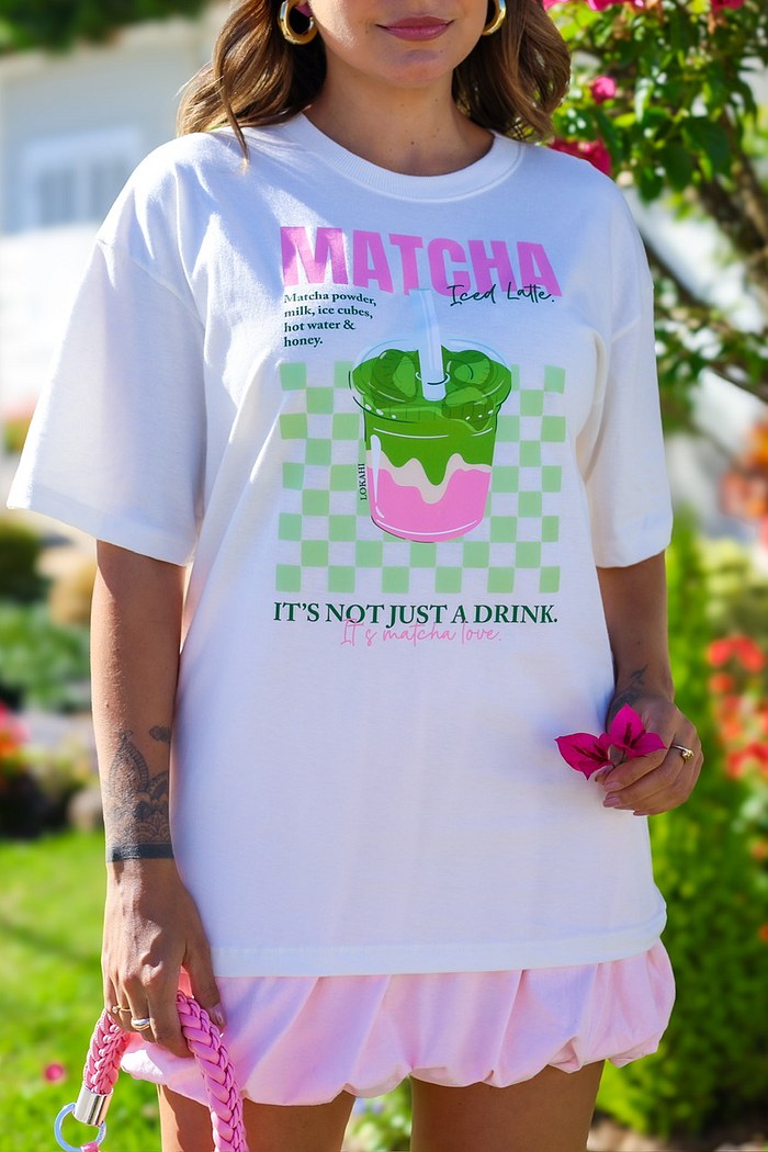 T-SHIRT OVERSIZED MATCHA - OFF WHITE