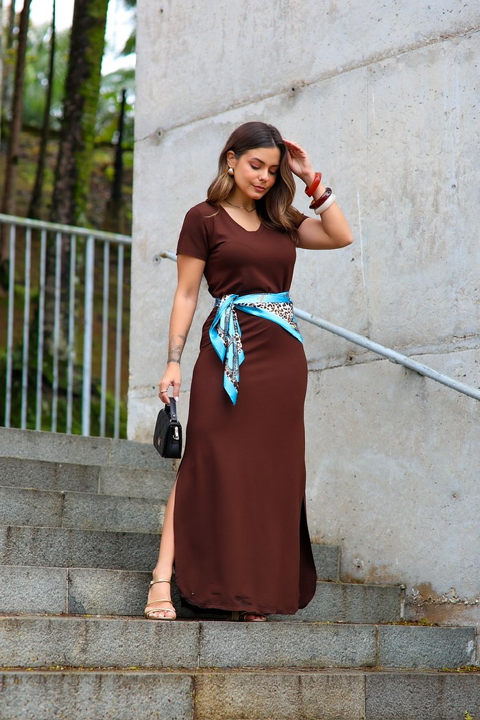 VESTIDO SOPHIA - MARROM (MENEGOTTI)