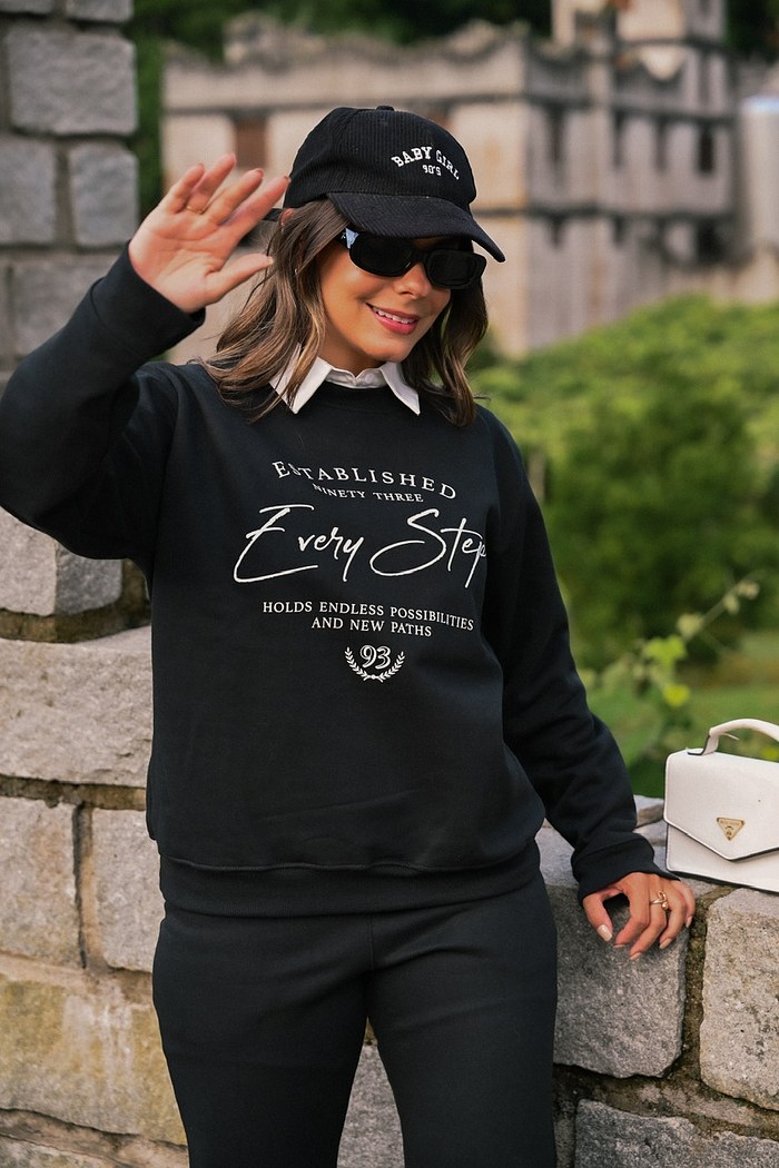 BLUSÃO MOLETOM NEW PATHS - PRETO