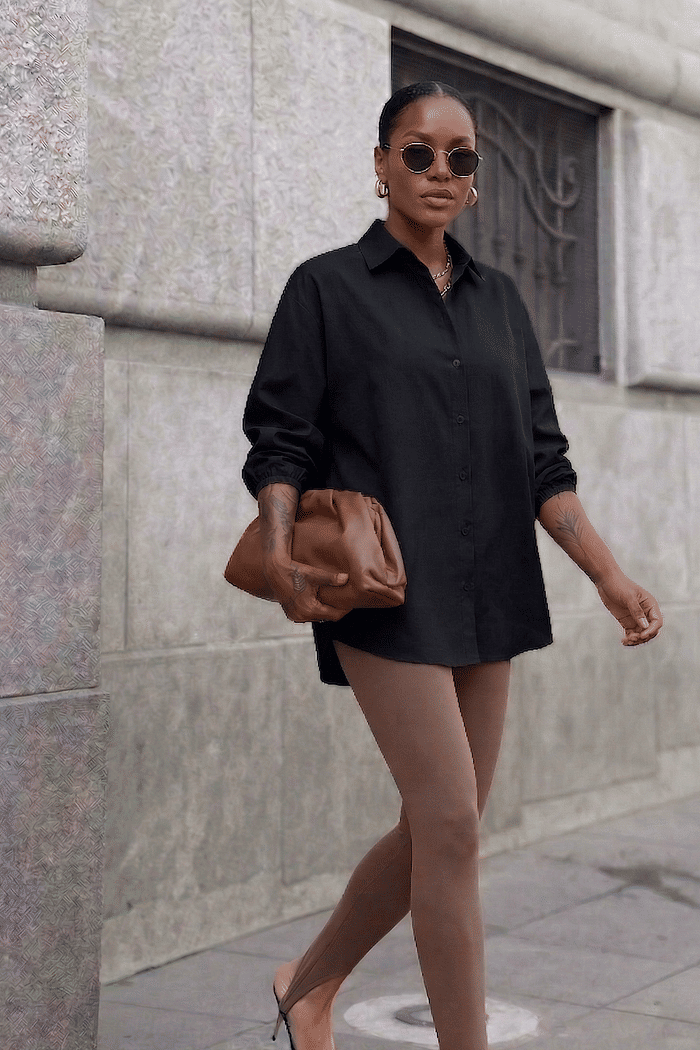 CAMISA OVERSIZED TAMANHO ÚNICO - PRETA