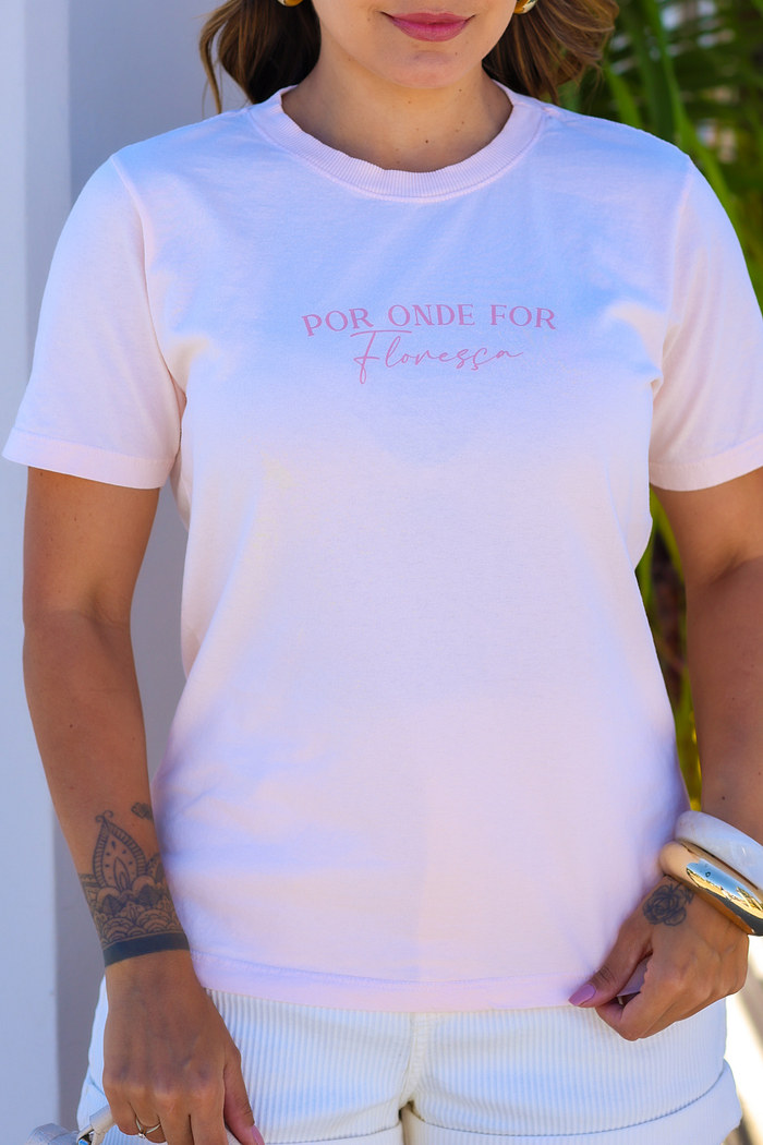 T-SHIRT ESTONADA FLORESÇA - SALMÃO