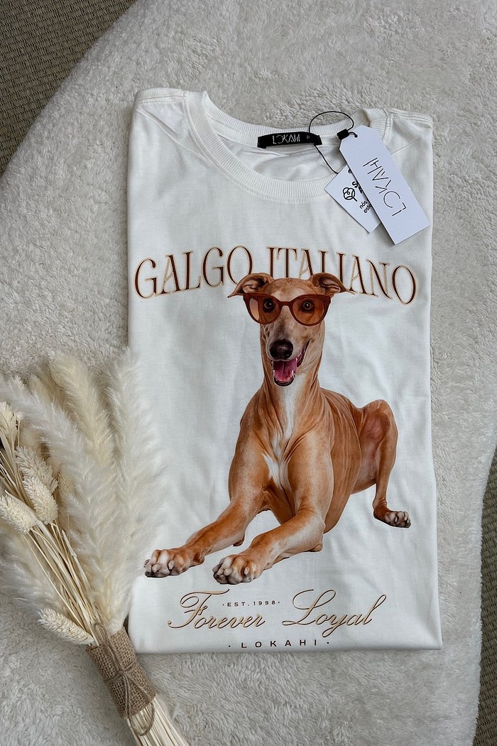 T-SHIRT GALGO ITALIANO - OFF WHITE