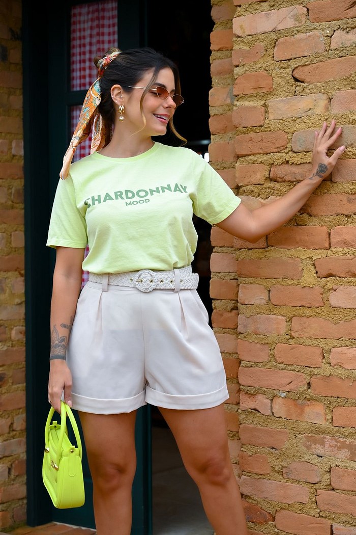 T-SHIRT ESTONADA CHARDONNAY - VERDE LIMA