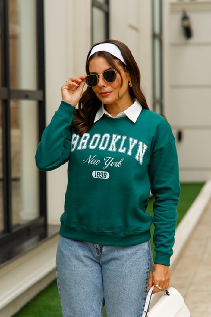 BLUSÃO MOLETOM BROOKLYN - VERDE MURANO