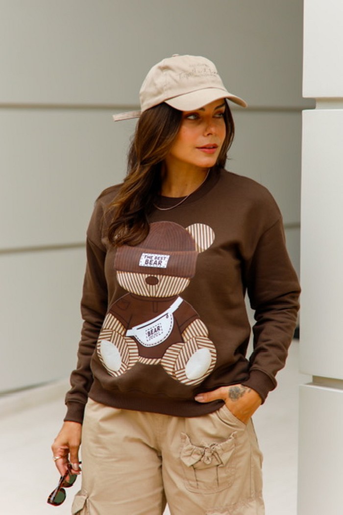 BLUSÃO MOLETOM BEAR - MARROM