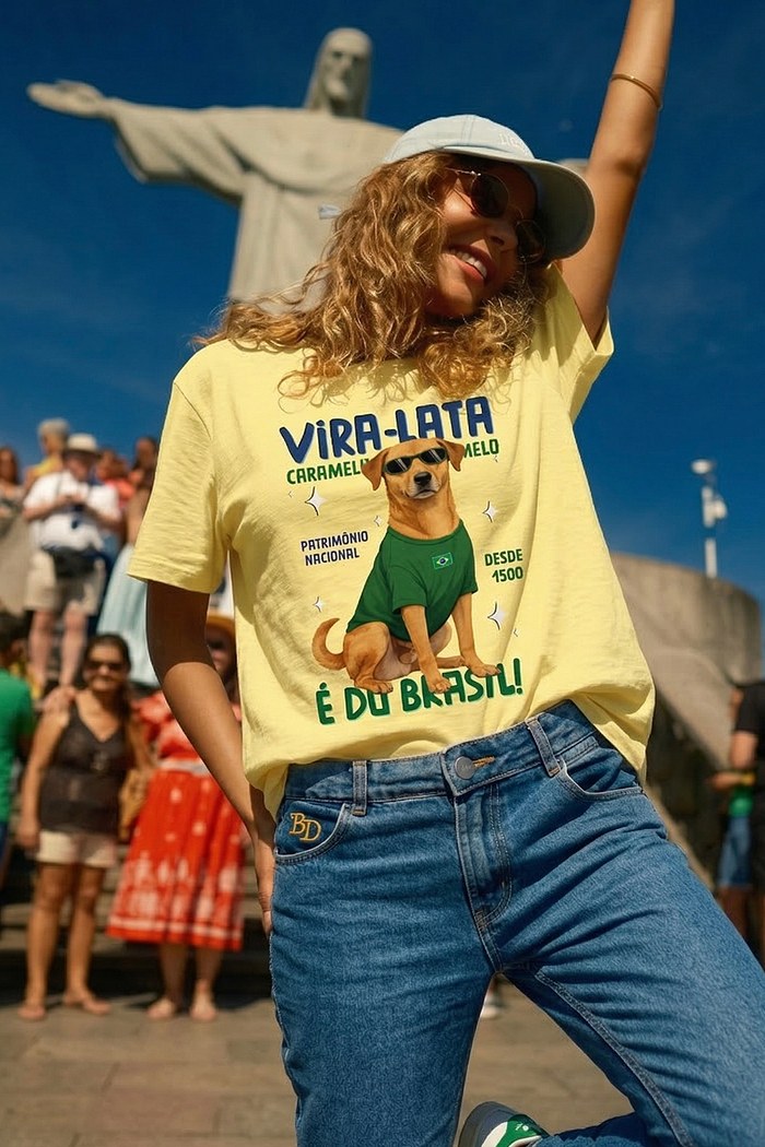 T-SHIRT OVERSIZED ESTONADA É DO BRASIL - AMARELA