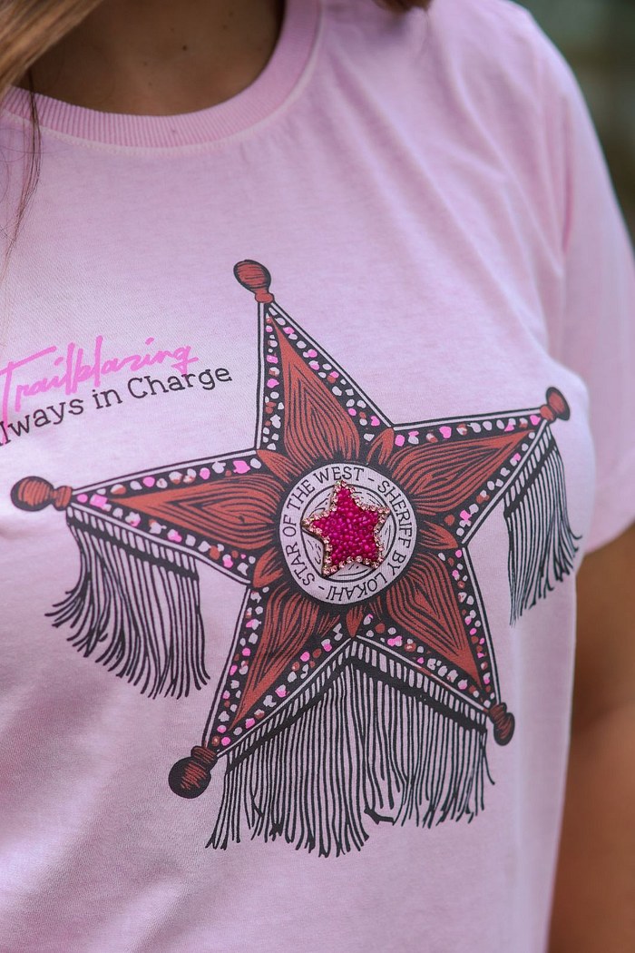 T-SHIRT ESTONADA STAR OF THE WEST - ROSA CANDY