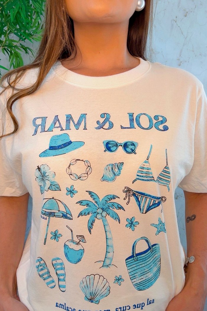 T-SHIRT SOL E MAR - OFF WHITE