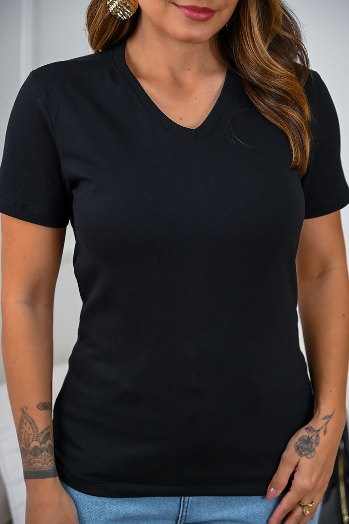 BLUSA JANETE PIMA - PRETO