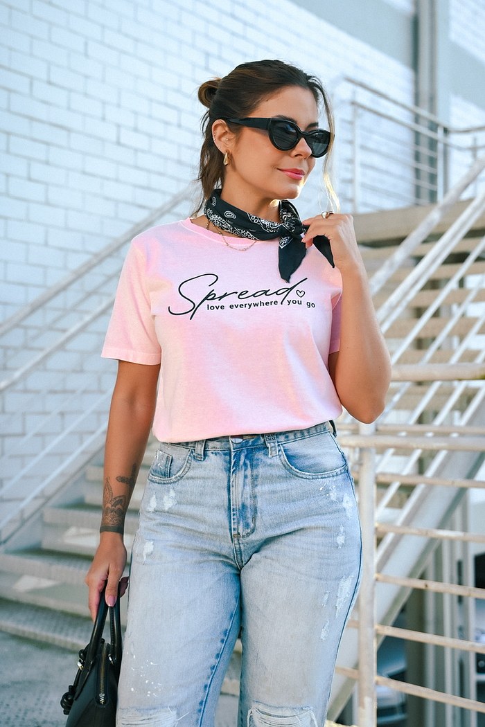 T-SHIRT ESTONADA SPREAD - TROPICAL PEACH