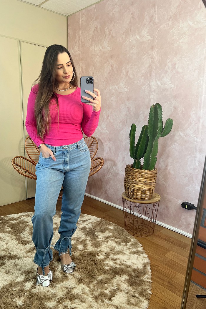 BLUSA RIBANA CANELADA - ROSA