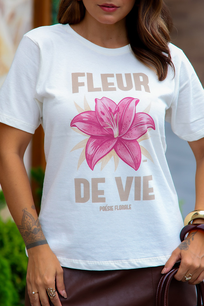 T-SHIRT FLEUR DE VIE - OFF WHITE