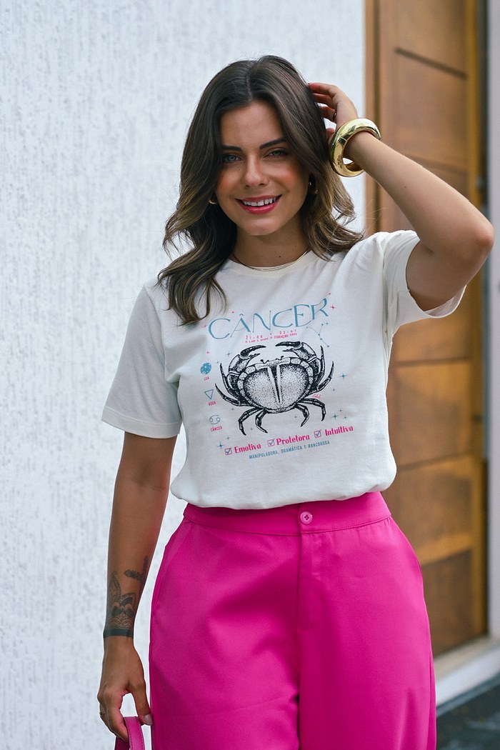 T-SHIRT CÂNCER - OFF WHITE