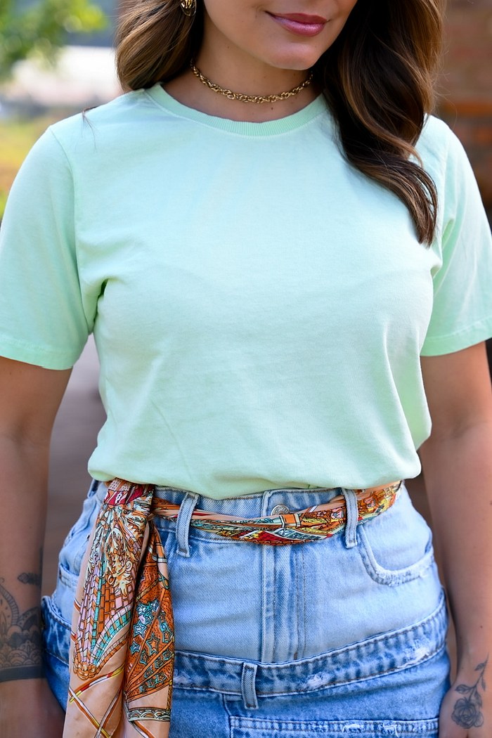 T-SHIRT ESTONADA LISA - VERDE CANDY