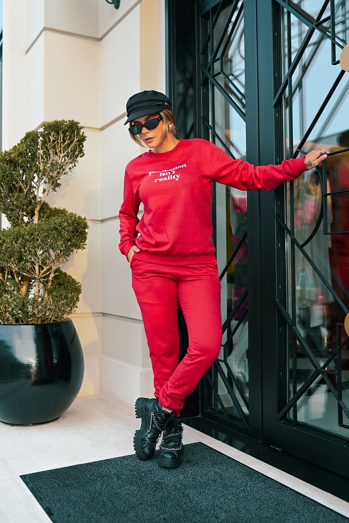 CALÇA JOGGER MOLETOM - TOMATE