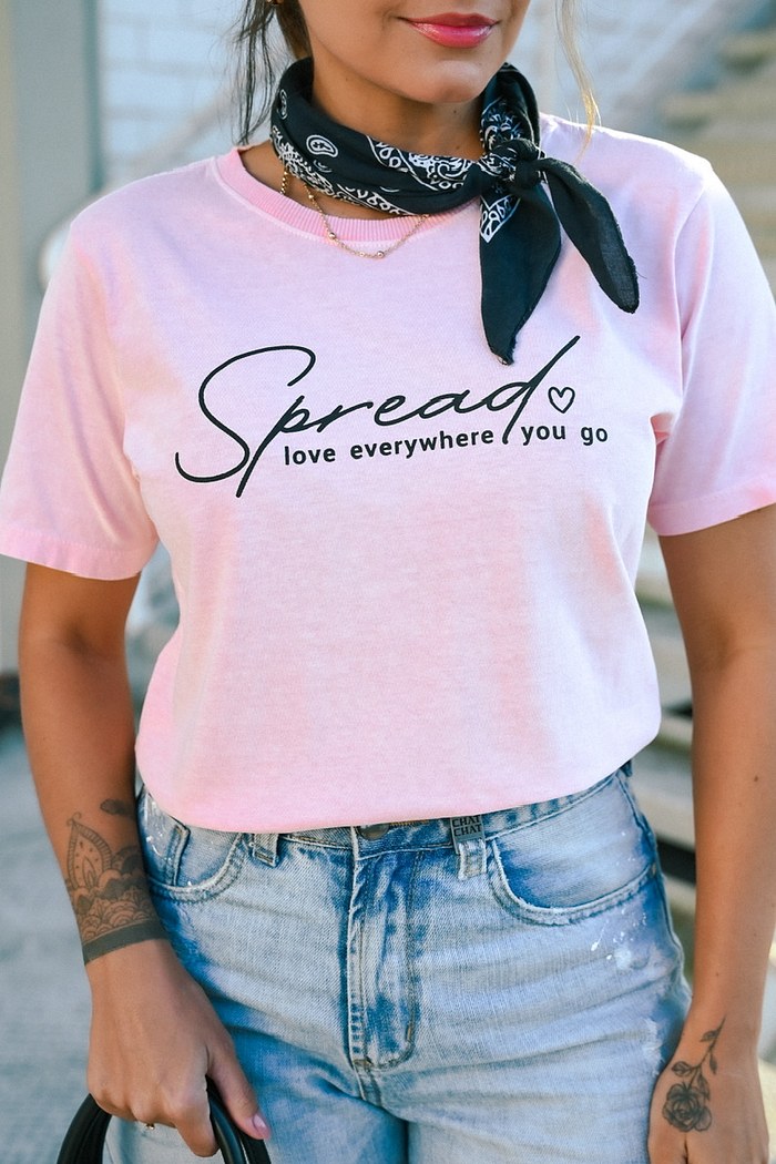 T-SHIRT ESTONADA SPREAD - TROPICAL PEACH
