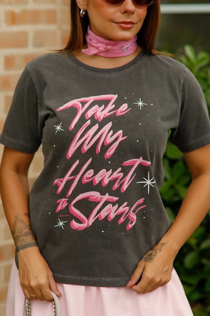 T-SHIRT ESTONADA TAKE MY HEART STARS - CHUMBO