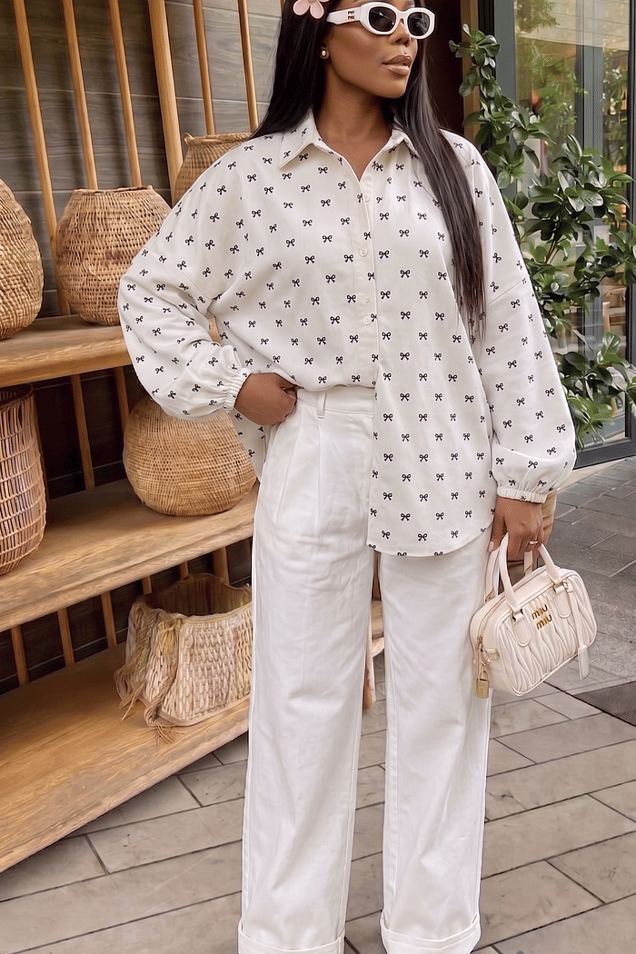 CAMISA OVERSIZED LAÇO - OFF WHITE